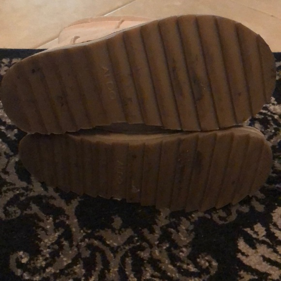 ALDO suede leather shearling wool ivory boots 5.5 - Picture 6 of 7